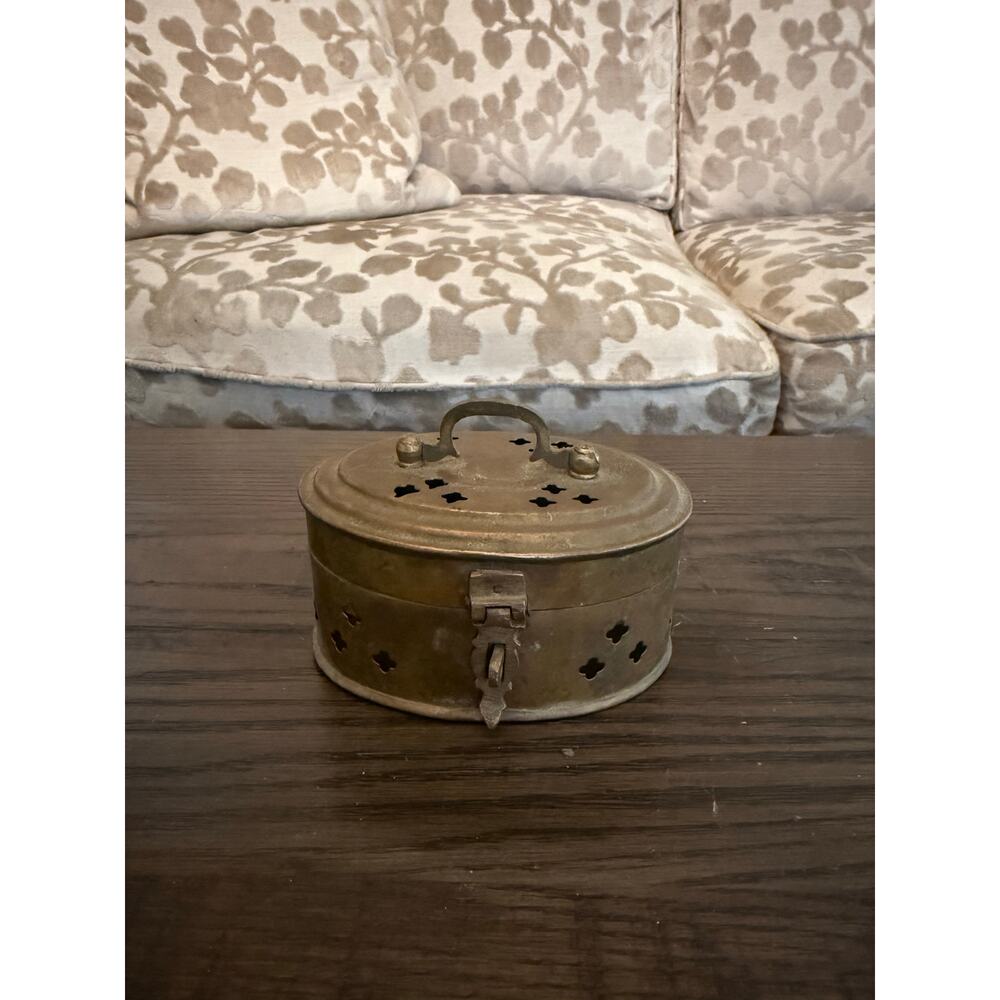 Vintage Brass Cricket Box